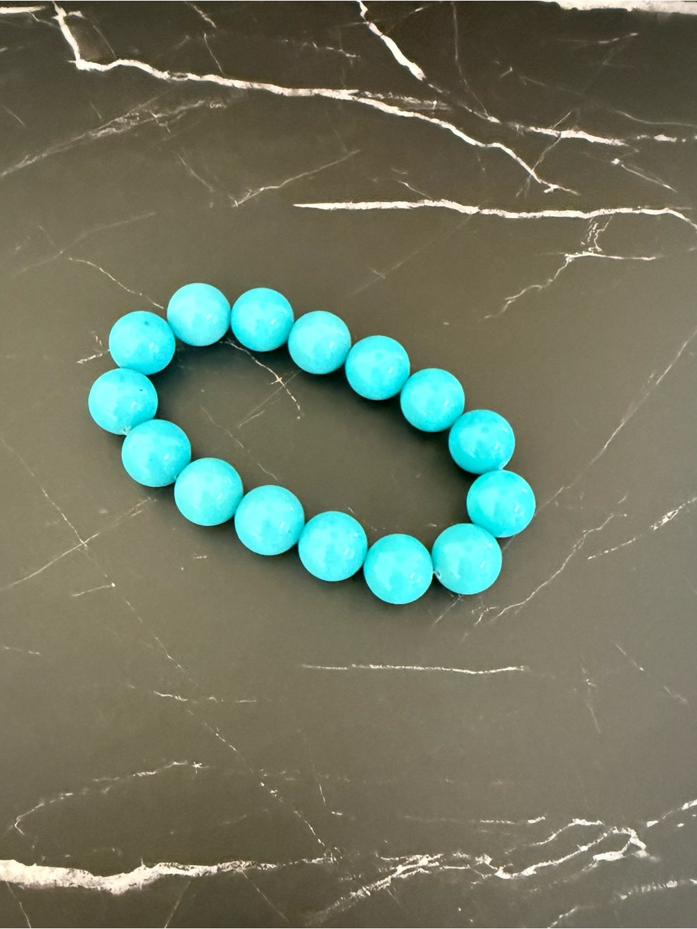 14 mm Turquoise Lux Stretch Bracelet
